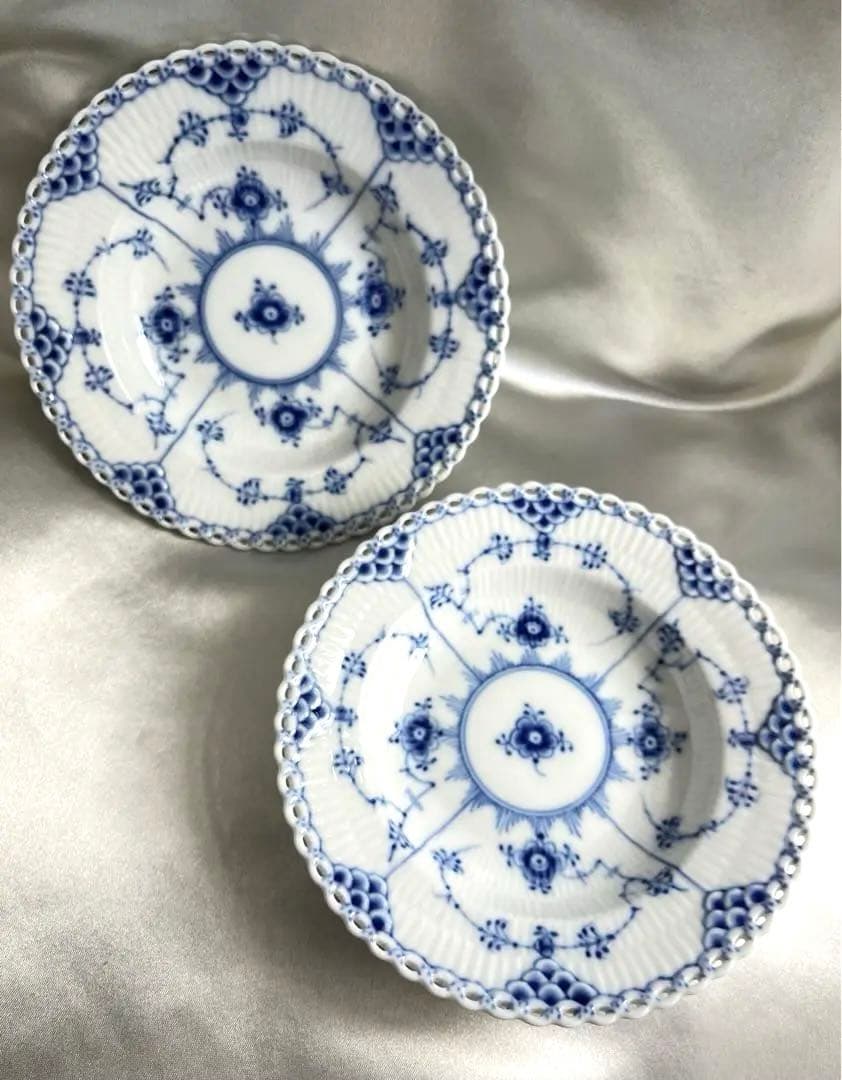 【未使用】稀少★ロイヤルコペンハーゲン　フルレース　ディーププレート15㎝