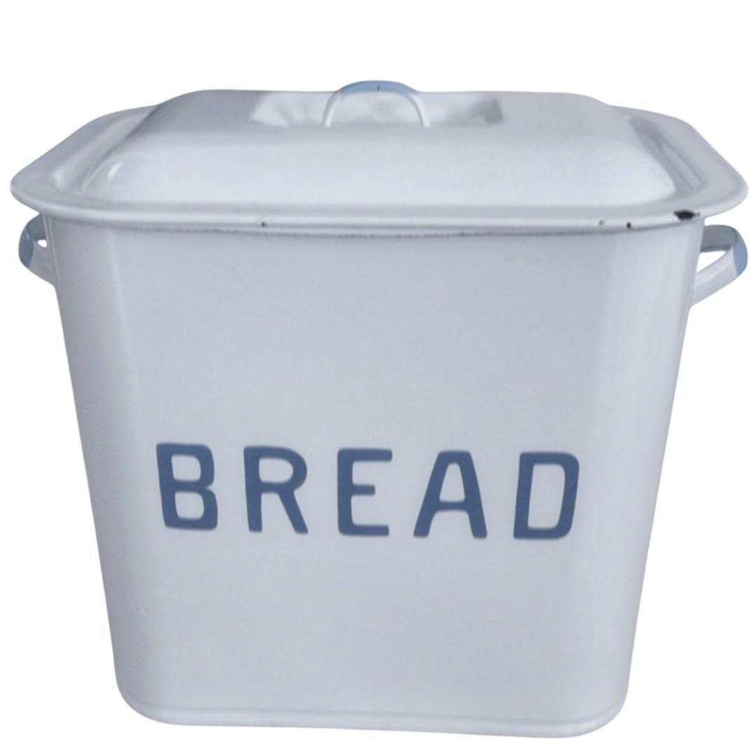 大きめサイズ カントリー ホーローブレッドケース 白