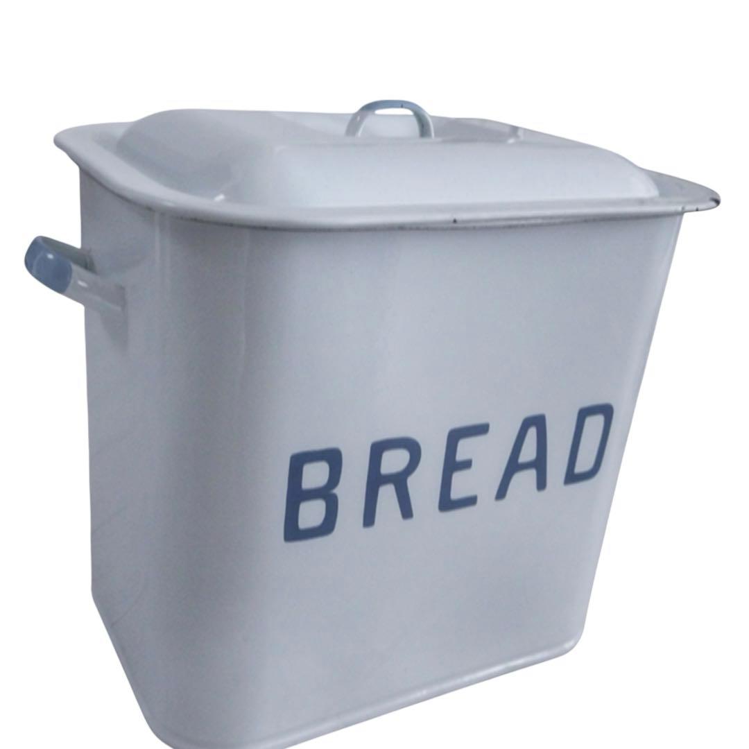 大きめサイズ カントリー ホーローブレッドケース 白