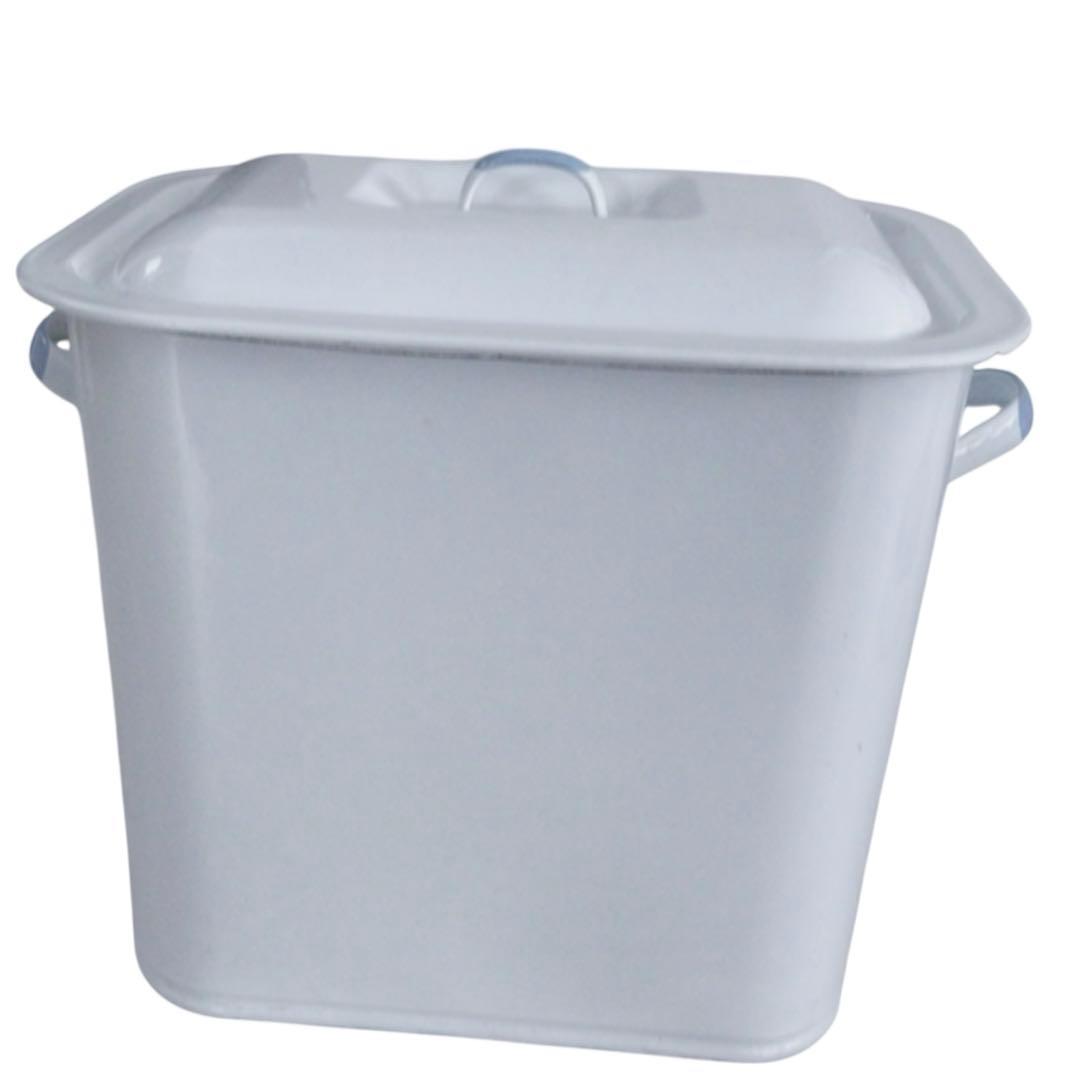 大きめサイズ カントリー ホーローブレッドケース 白