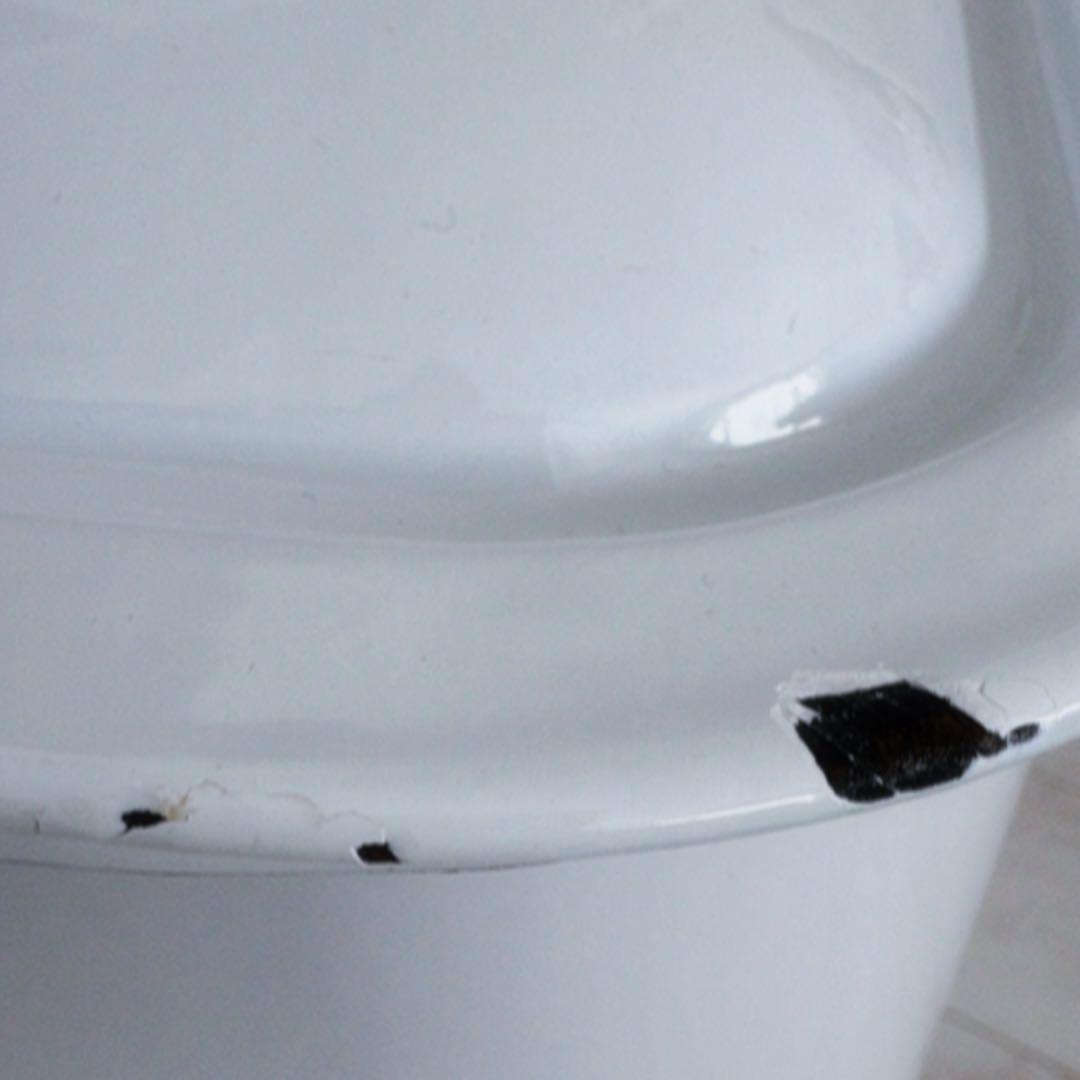 大きめサイズ カントリー ホーローブレッドケース 白