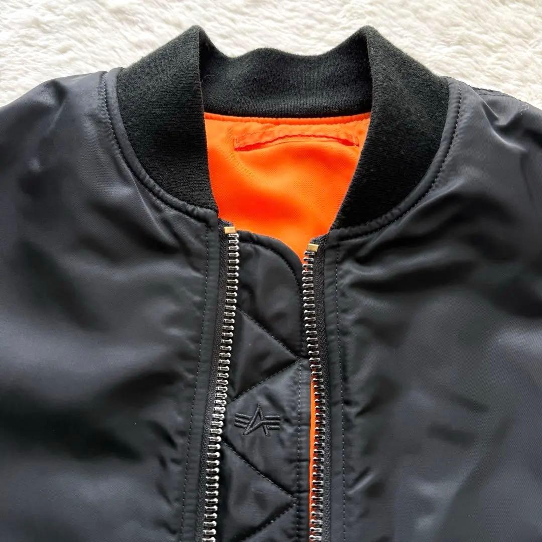 ✨MA-1！ALPHA INDUSTRIES L ブラック リバーシブル 短丈