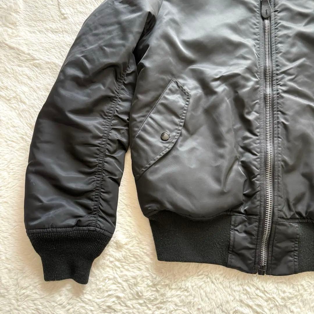 ✨MA-1！ALPHA INDUSTRIES L ブラック リバーシブル 短丈