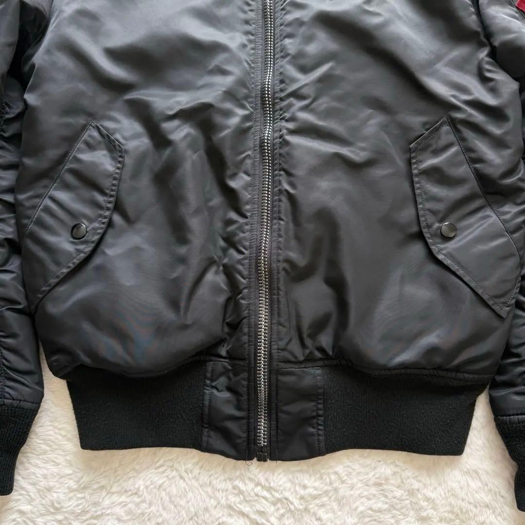 ✨MA-1！ALPHA INDUSTRIES L ブラック リバーシブル 短丈