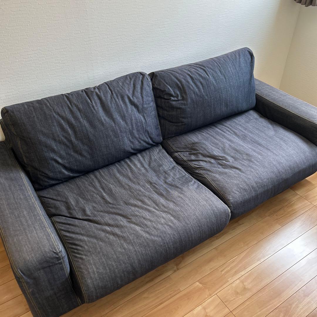 3人掛けソファー　デニム生地