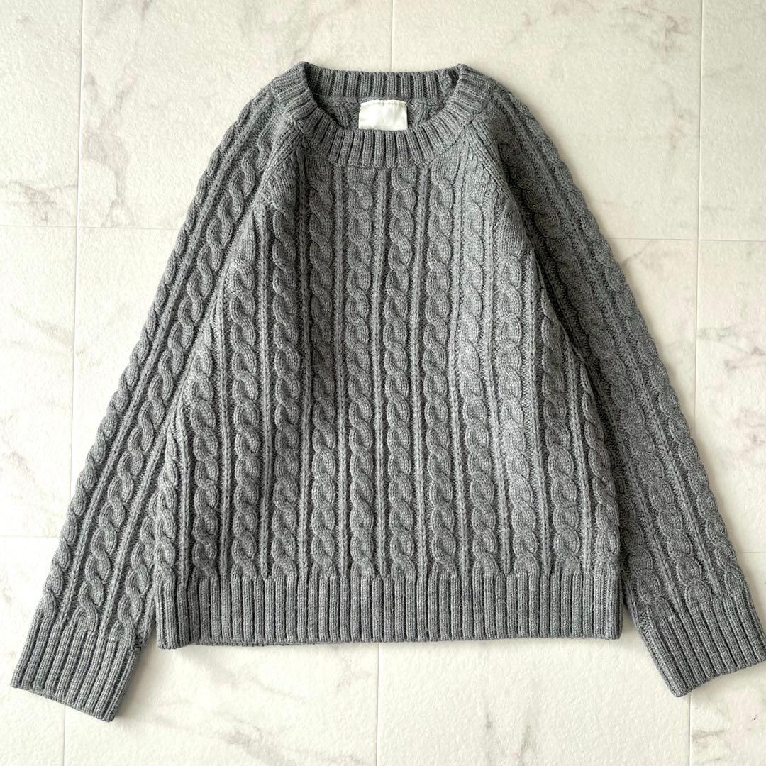 美品.定価3.2万☆ウィムガゼット ケーブル編み クルーネックニット