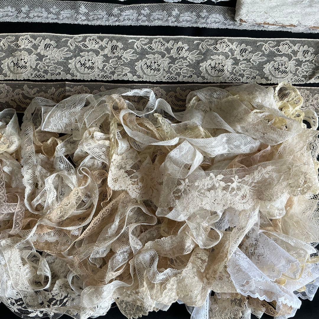 フランスアンティーク　レース　大量セット♡　長尺　ハギレ　ヴァランシエンヌレース