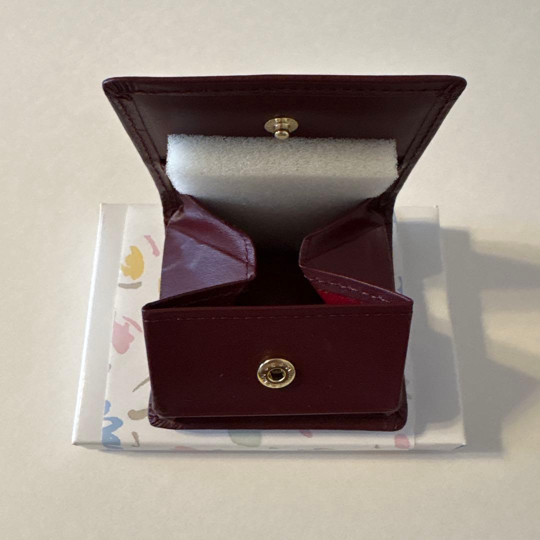 皇居　菊花紋章　まちつき小銭入れ　えんじ色　ワインレッド