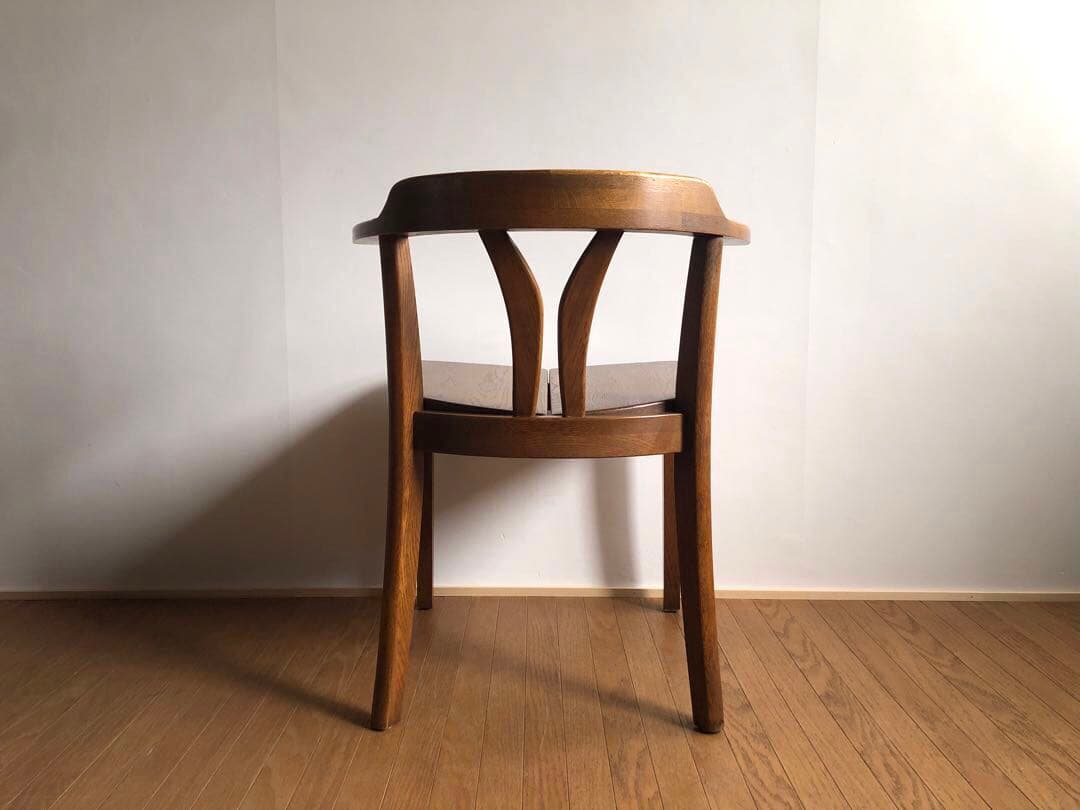 飛騨家具 浜本工芸 アームチェア① 肘掛け 安楽椅子 楢無垢材 昭和レトロ 民芸