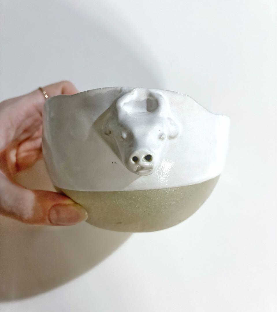 【みゆさま】ビルビラ birbira USHI 牛陶器ボウル フリーカップ