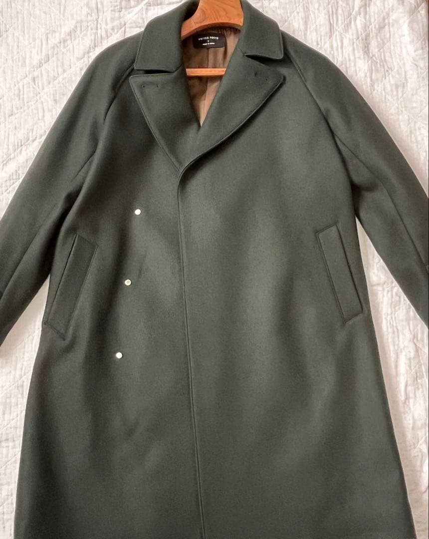 UNITED TOKYO ダークグリーン ダブルブレスト チェスターコート