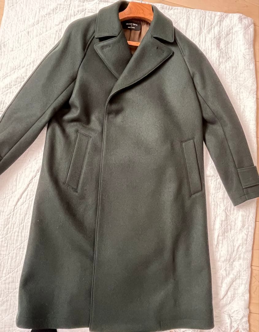 UNITED TOKYO ダークグリーン ダブルブレスト チェスターコート