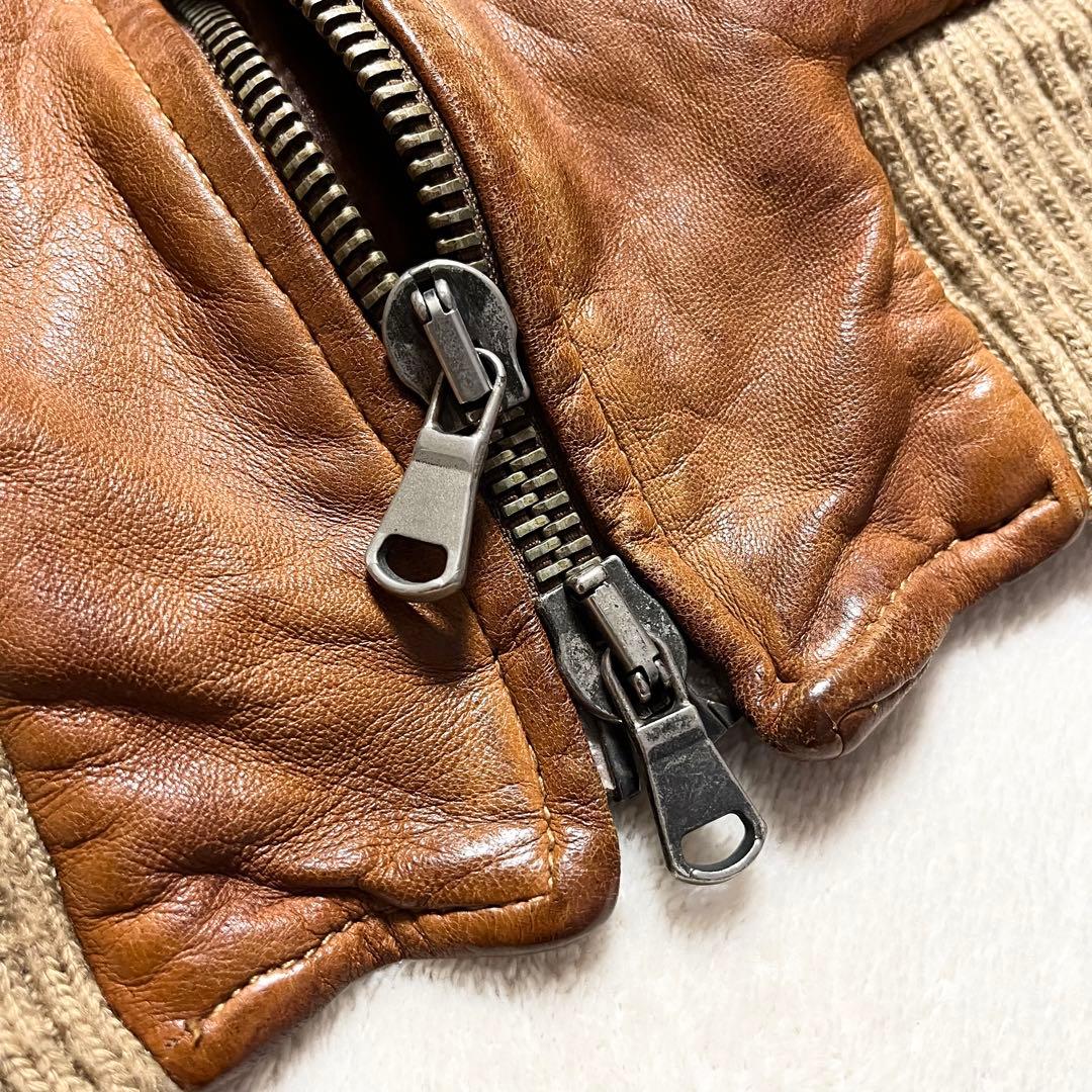 【希少】GIORGIO BRATO☆ライダース☆ファー付き☆羊革☆ブラウン☆48