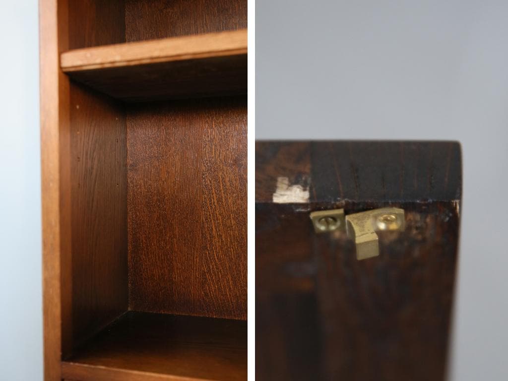 英国アンティーク木製ブックシェルフ/本棚/食器棚/飾り棚/収納ラック92-234