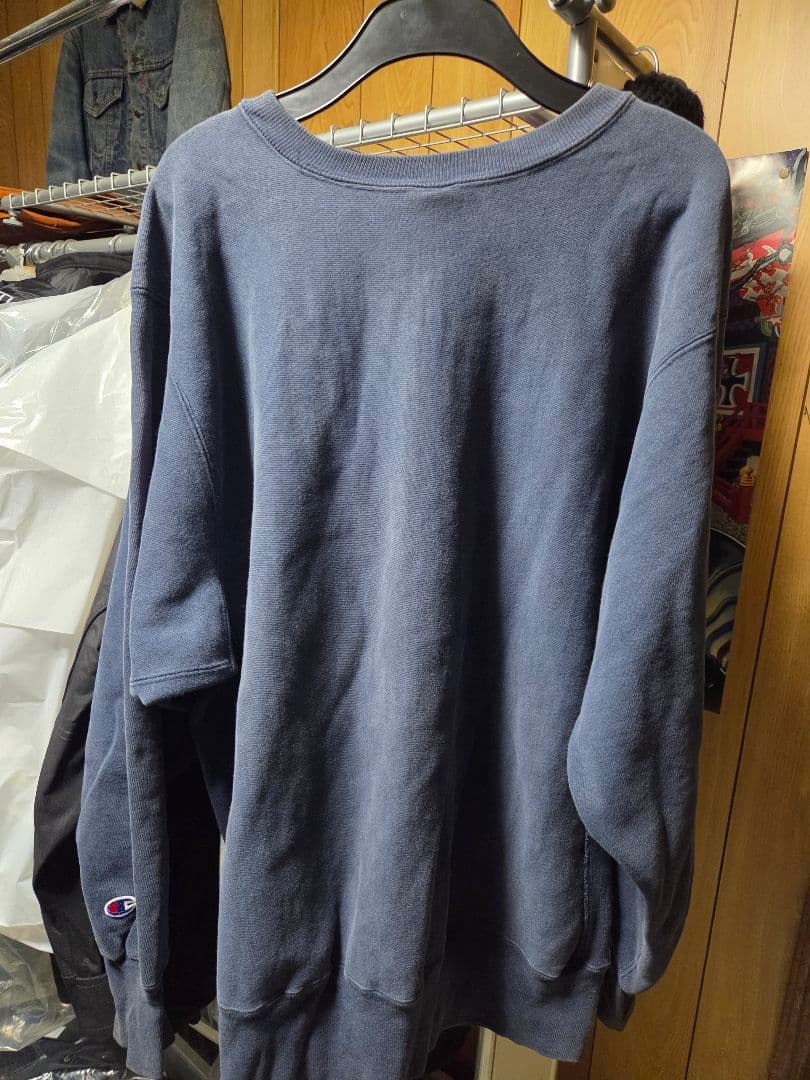 90's チャンピオン リバースウィーブ ネイビー　カレッジロゴ　スウェット