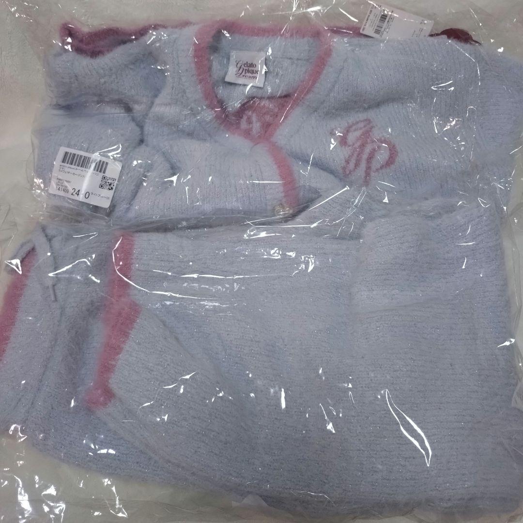 ジェラートピケ【新品未使用】ラメフェザーカーディガン パンツセット