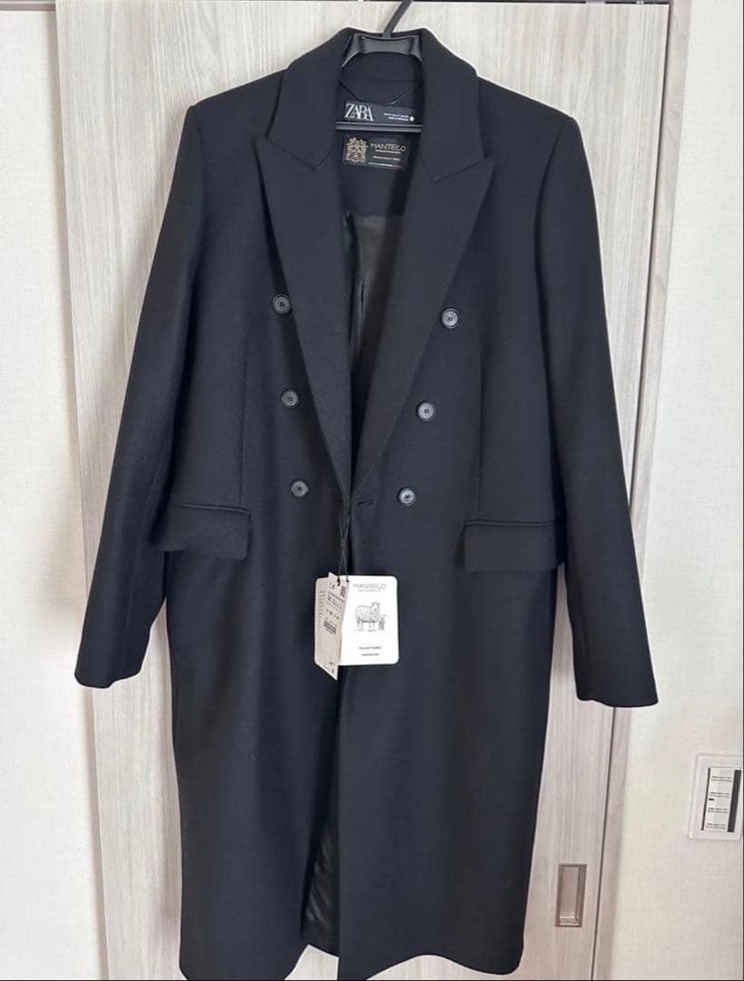 【MANTECO社コラボ】ZARA ブラック ダブルブレスト ロングコート M