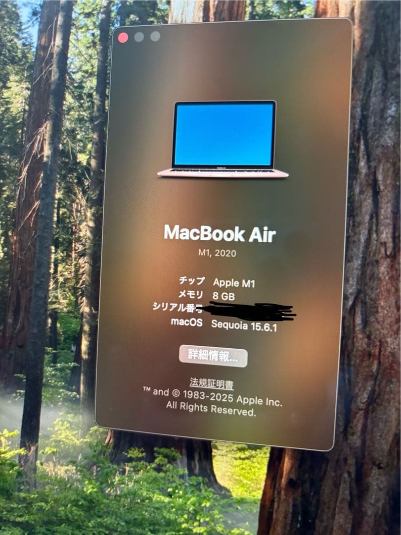 MacBookAir 2020 M1チップ搭載13インチ