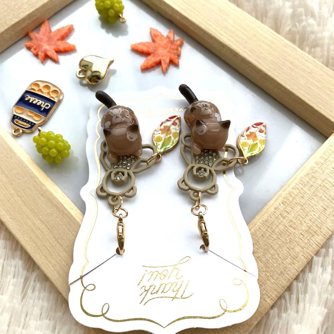 ☆透かしクマさんが綺麗Cafe猫ちゃんチャーム☆A