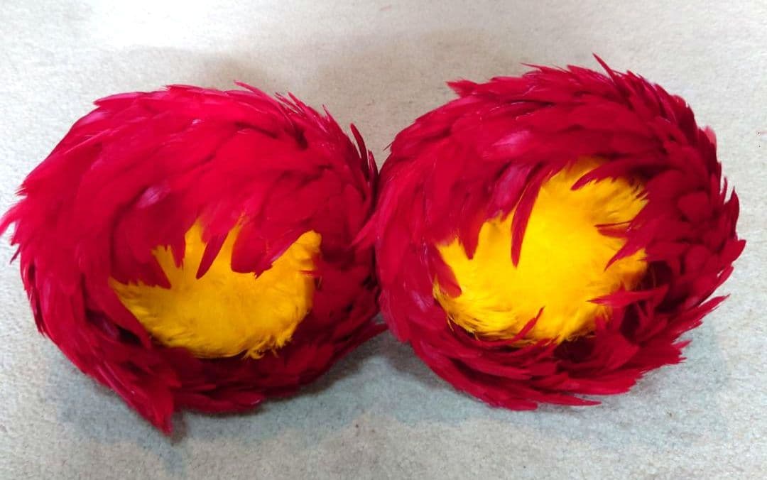 ウリウリ フラダンス 一体型 2個セット 巾着付 青色と白