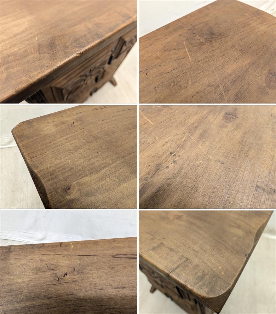 スペイン製　無垢　3段　サイドチェスト　タンス　箪笥　たんす　チェスト　ドロワー