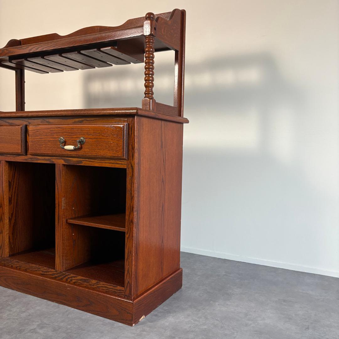 ヴィンテージ　ワインキャビネット 　グラスホルダー＆ボトルラック収納