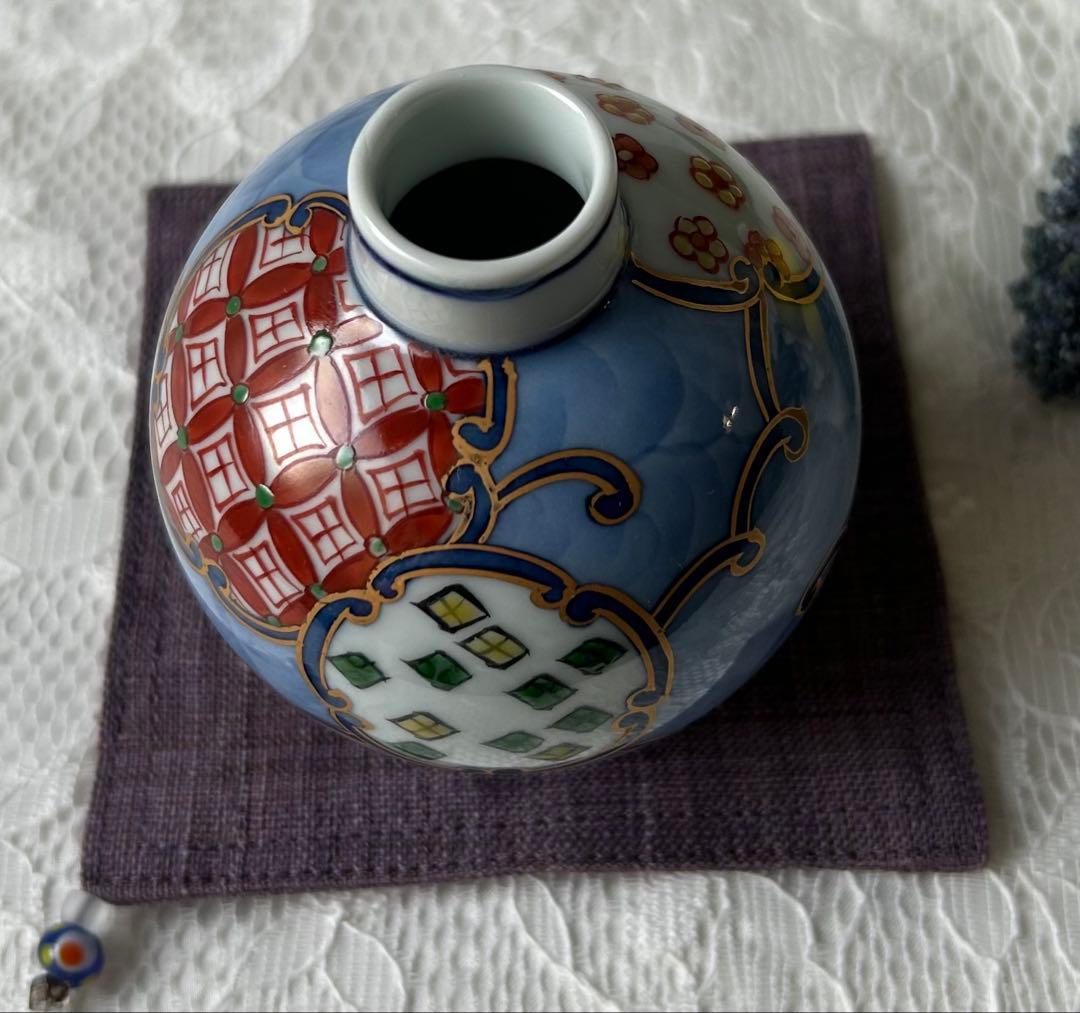 ❇︎新品・未使用　源右衛門花瓶　染錦間取地紋　小花瓶