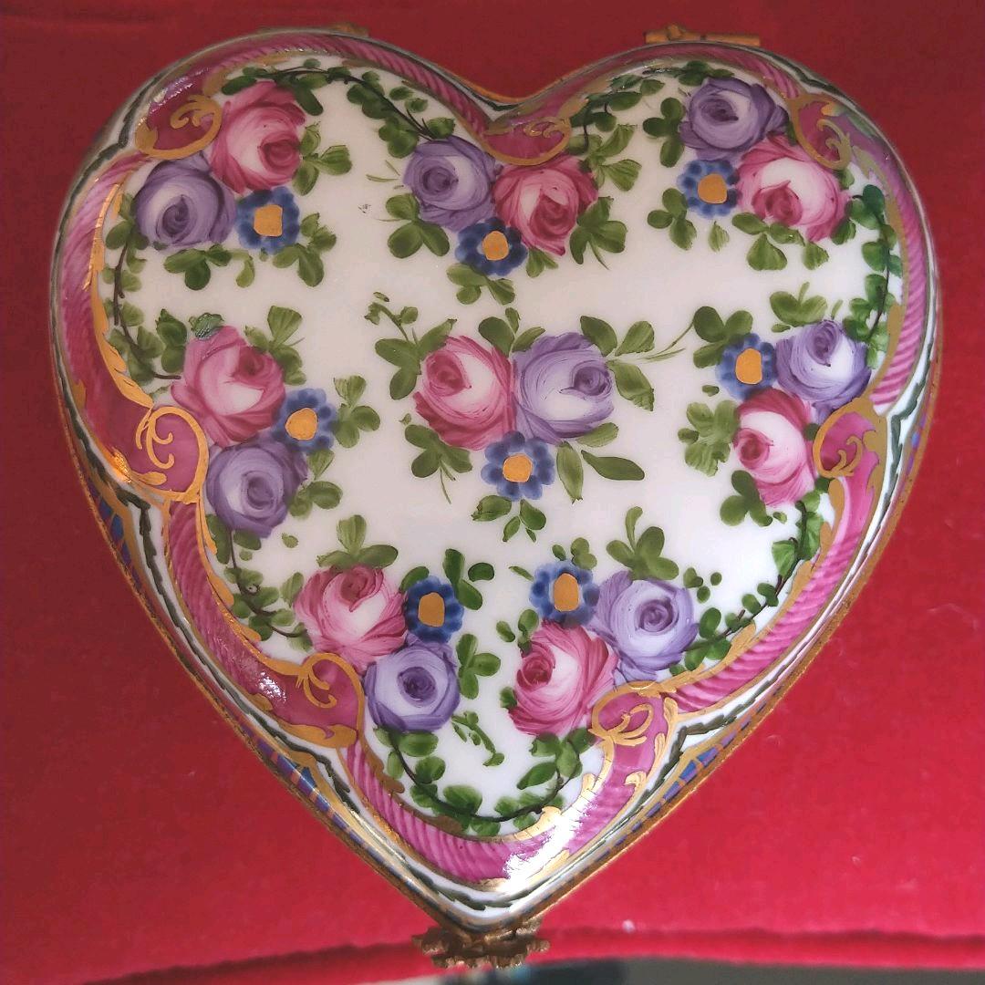 リモージュ　ハート型ボックス　アンティーク