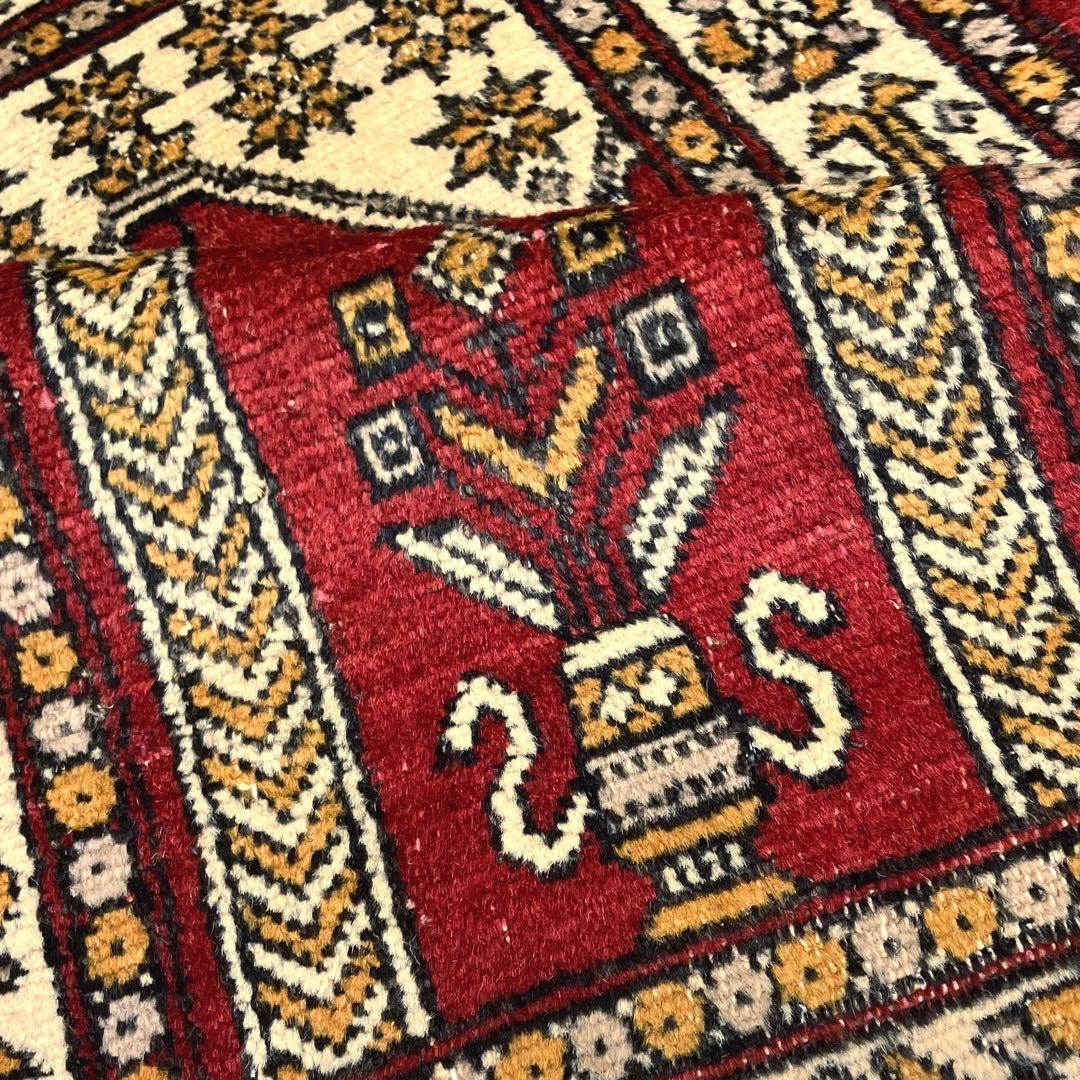 98x64cmヴィンテージ トライバルラグ手織り絨毯カシミリヤンアンテイーク絨毯