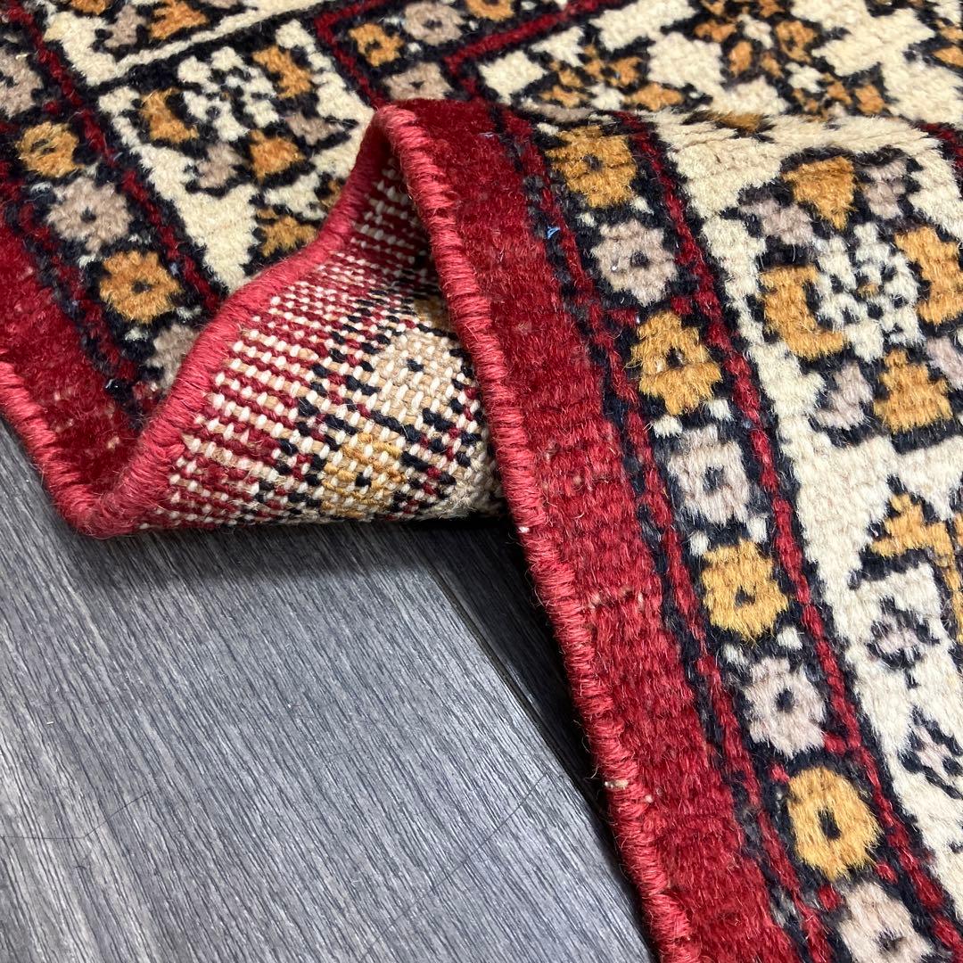 98x64cmヴィンテージ トライバルラグ手織り絨毯カシミリヤンアンテイーク絨毯