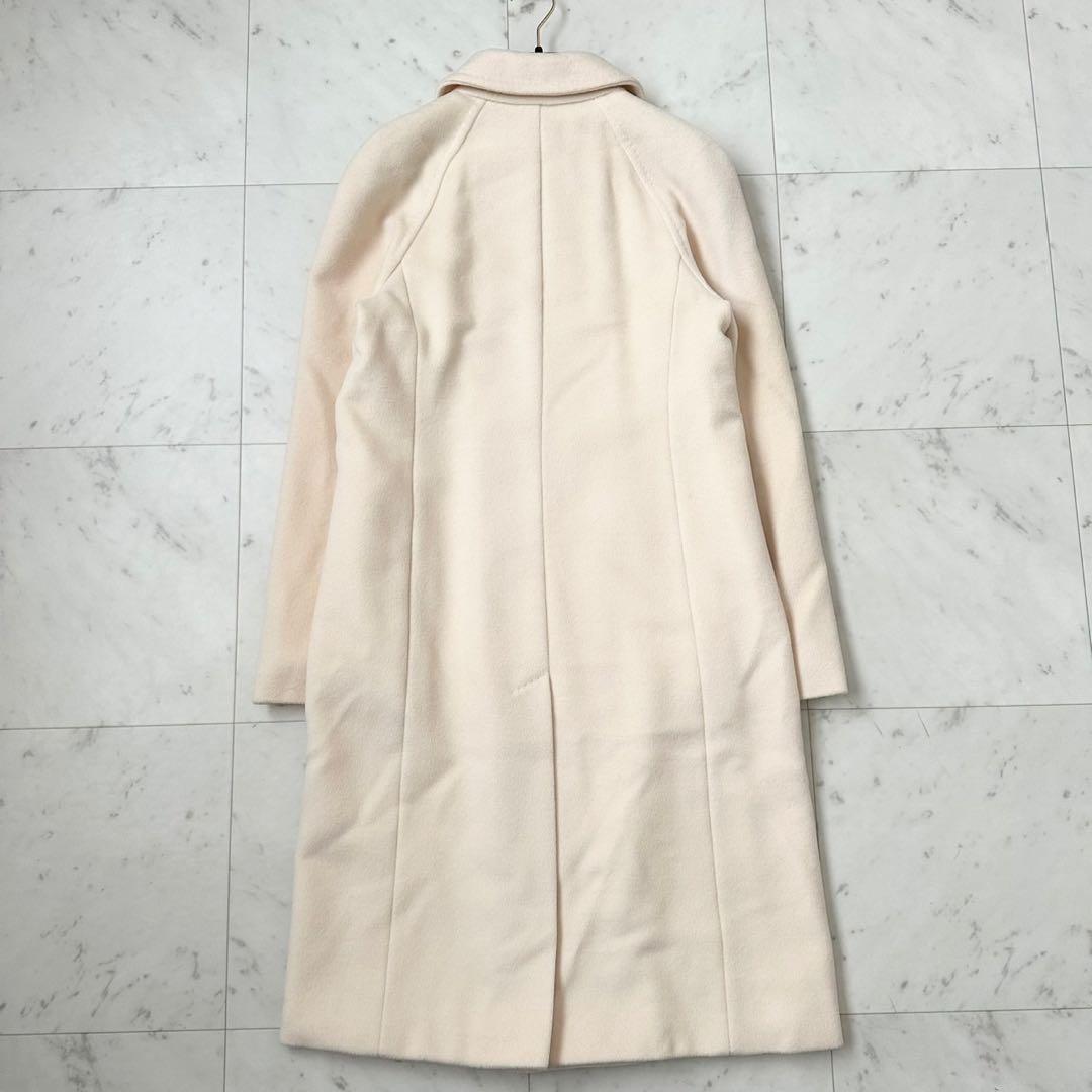 カシミヤ混❤️MaxMara 最高級ライン　ロングコート　ダブル　ホワイト　L