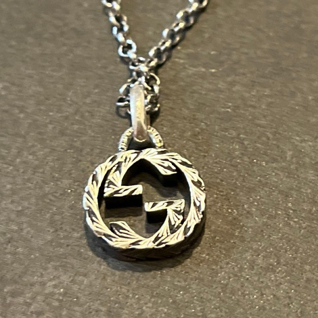 GUCCI グッチ インターロッキングG アラベスク ネックレス Ag925