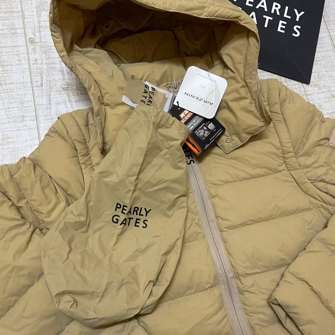 新品 パーリーゲイツ ダウンジャケット 高級 ベージュ Mサイズ（4）