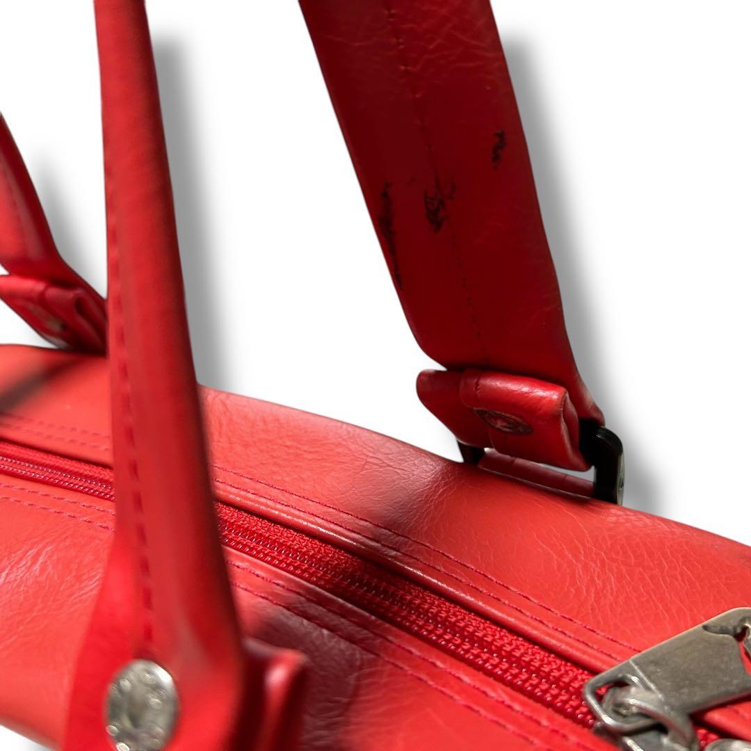 プーマ ボストンバッグ レッド ビッグロゴ 昭和レトロ