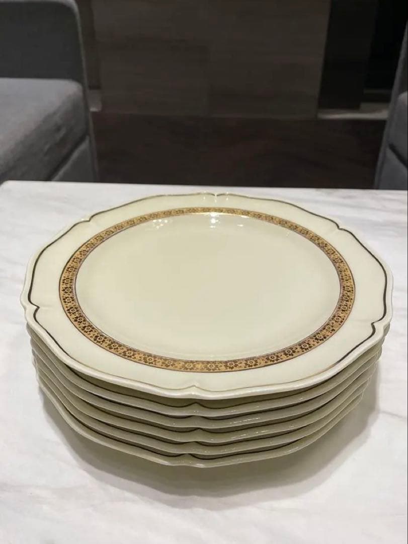 6点フランスアンティーク/ディナープレート/ゴールド/リモージュ