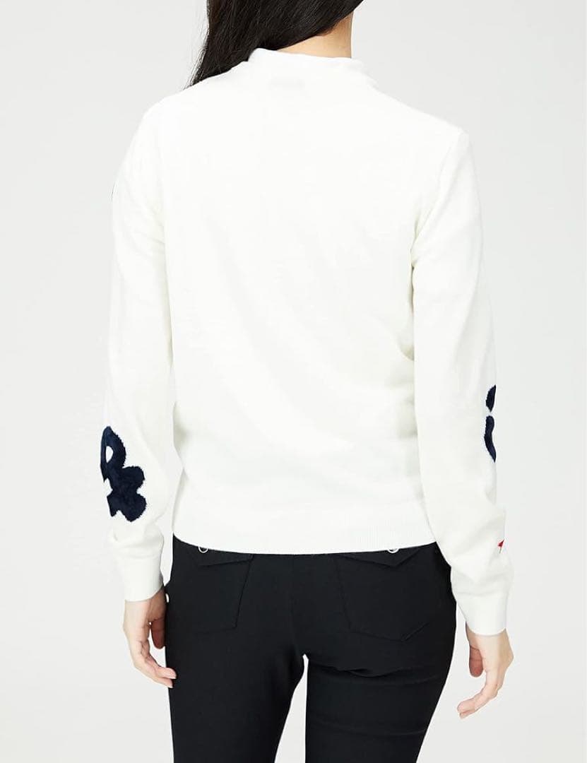 and per se アンパスィ アンパンジー刺繍 ウール混クルーネックニット