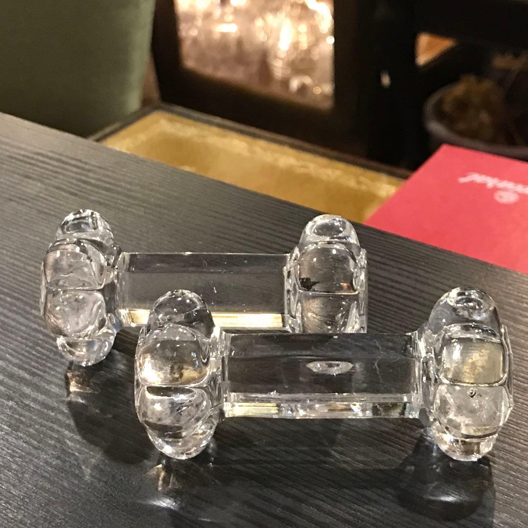 希少オールドバカラBACCARATナイフレスト☆箸置きペア☆クリスタル100年前