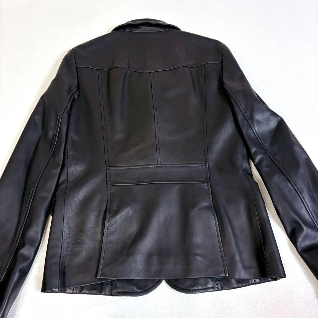 美品 BURBERRY LONDON ラムレザー ジャケット　テーラード 黒