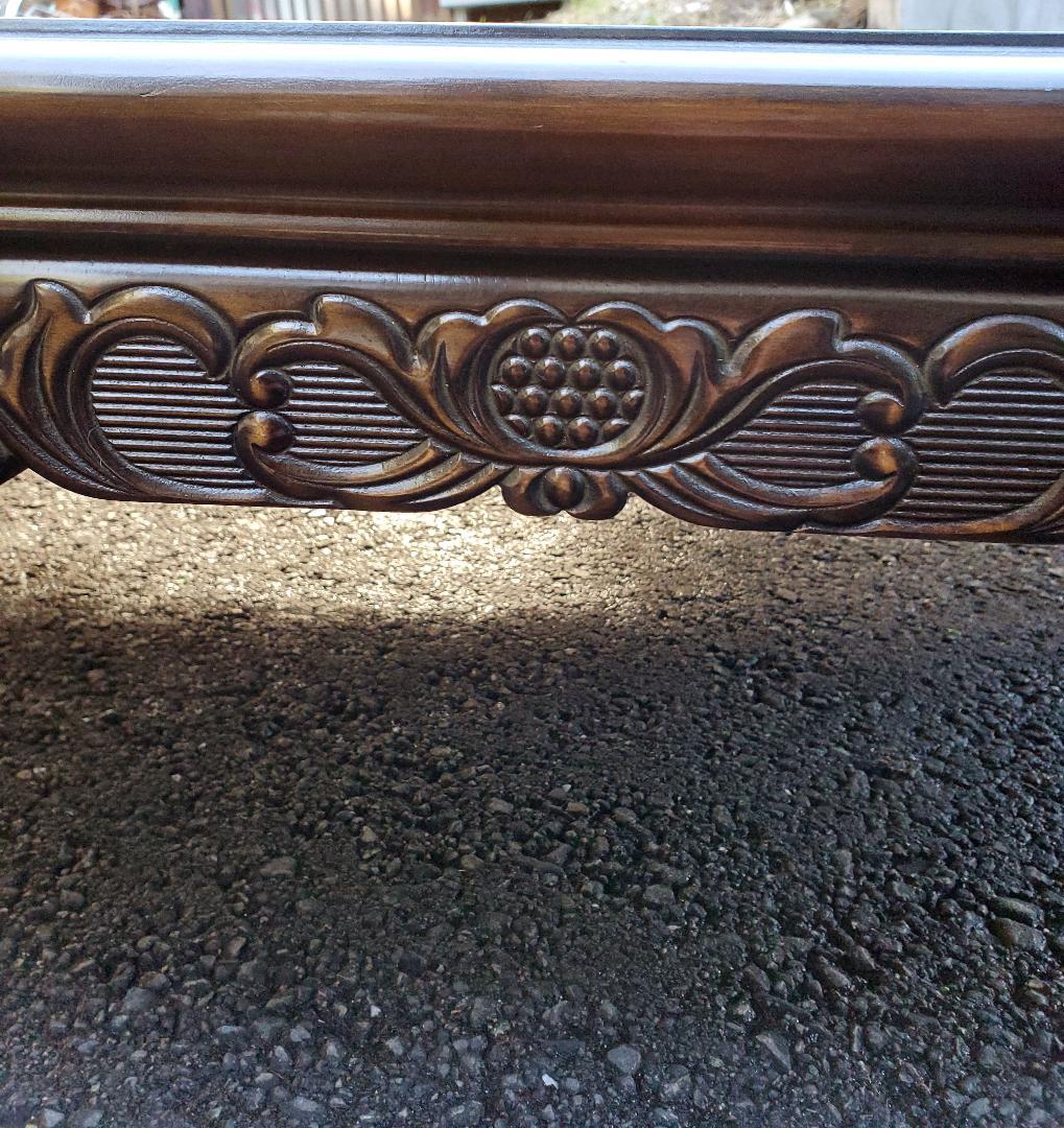 引き取り限定★重厚感のある彫刻脚★大型座卓★テーブル★古民家★木製★和風