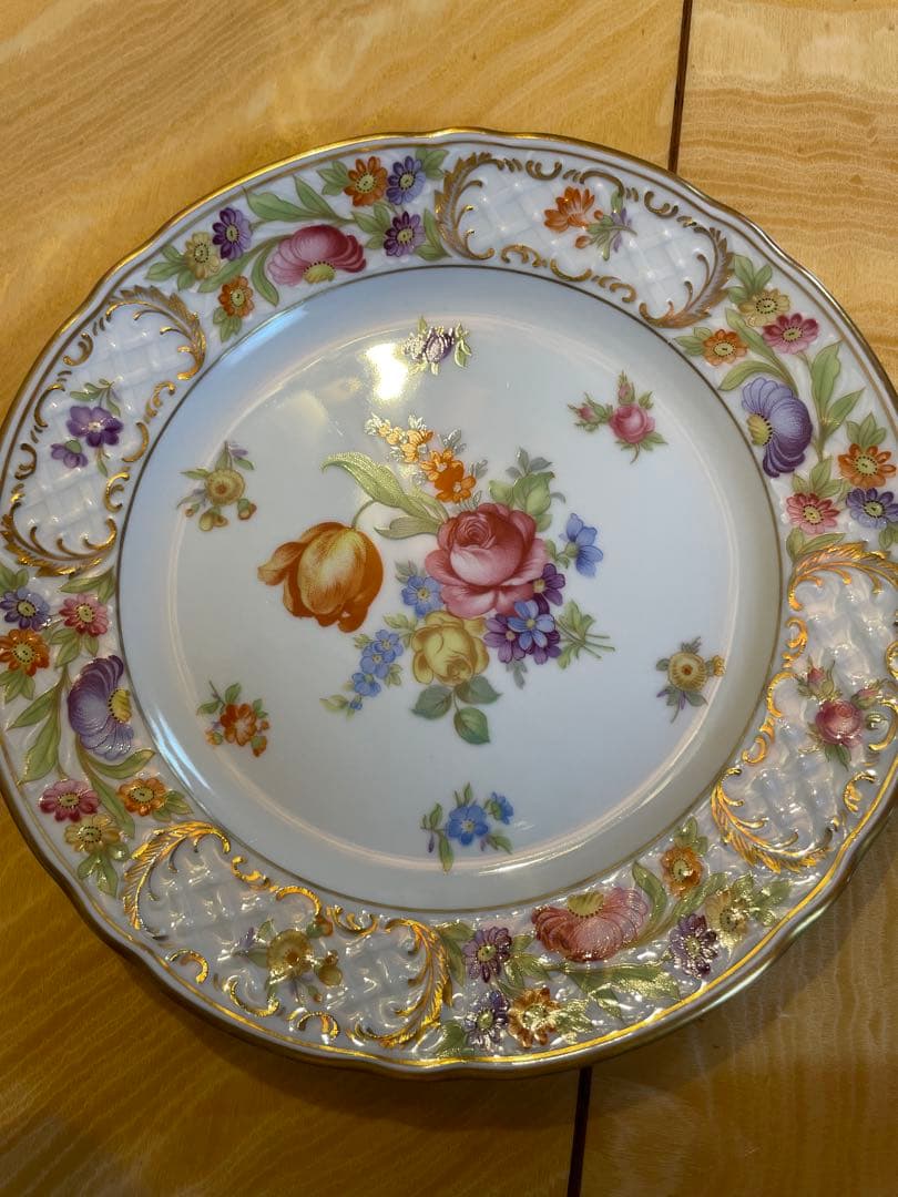 ドレスデンフラワー シューマンババリア ケーキ皿5枚セット