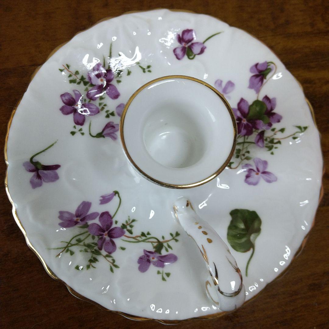 ハマースレイ ビクトリアンバイオレット キャンドルスタンド 平型