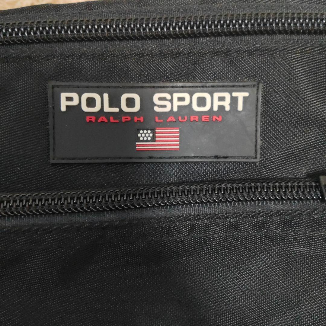 polo sport ポロスポーツ90sボディバッグ 黒 ウエストバッグ