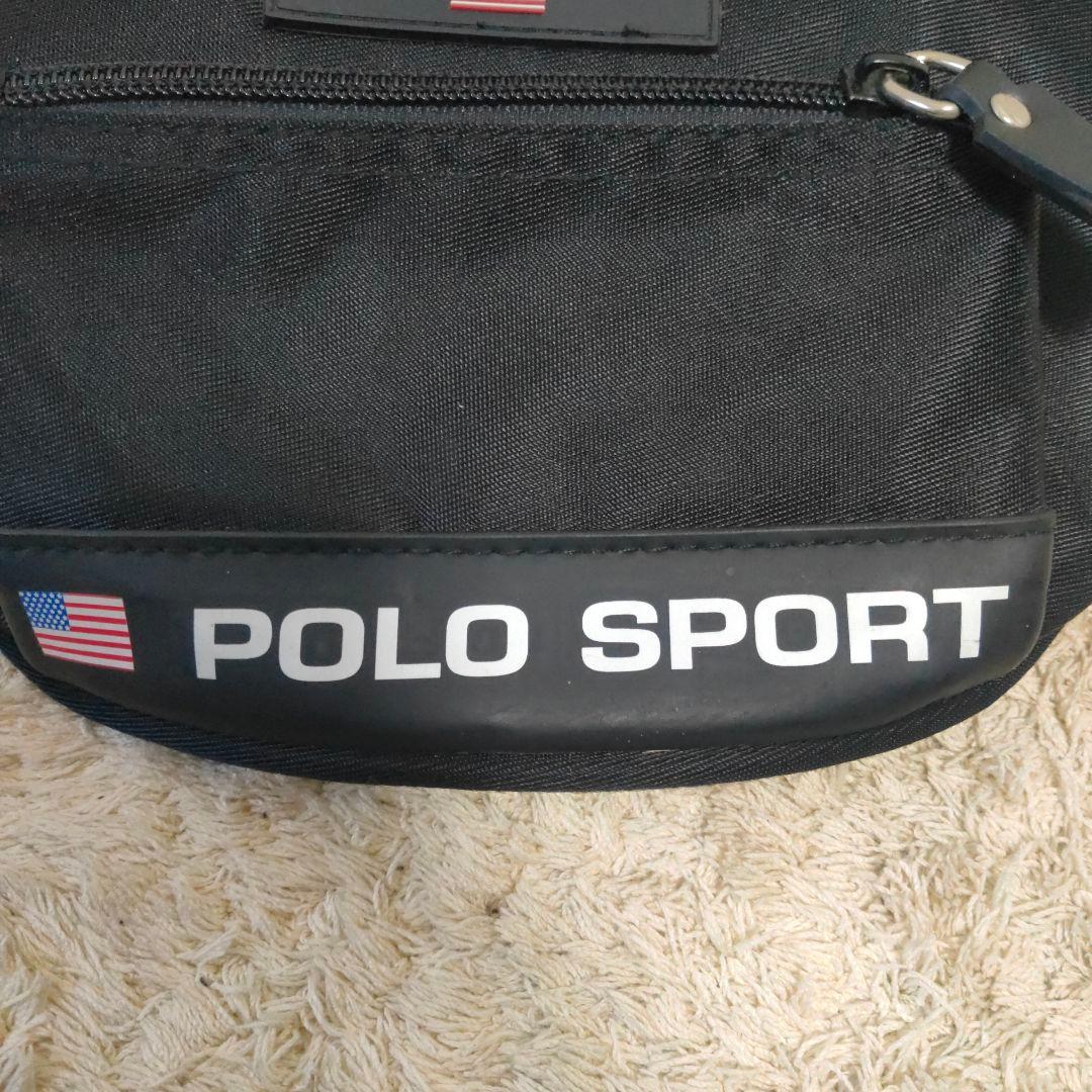 polo sport ポロスポーツ90sボディバッグ 黒 ウエストバッグ
