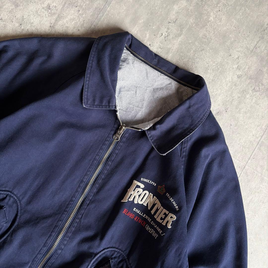 【80s vintage】リバーシブル　スイングトップ　ジップブルゾン　短丈