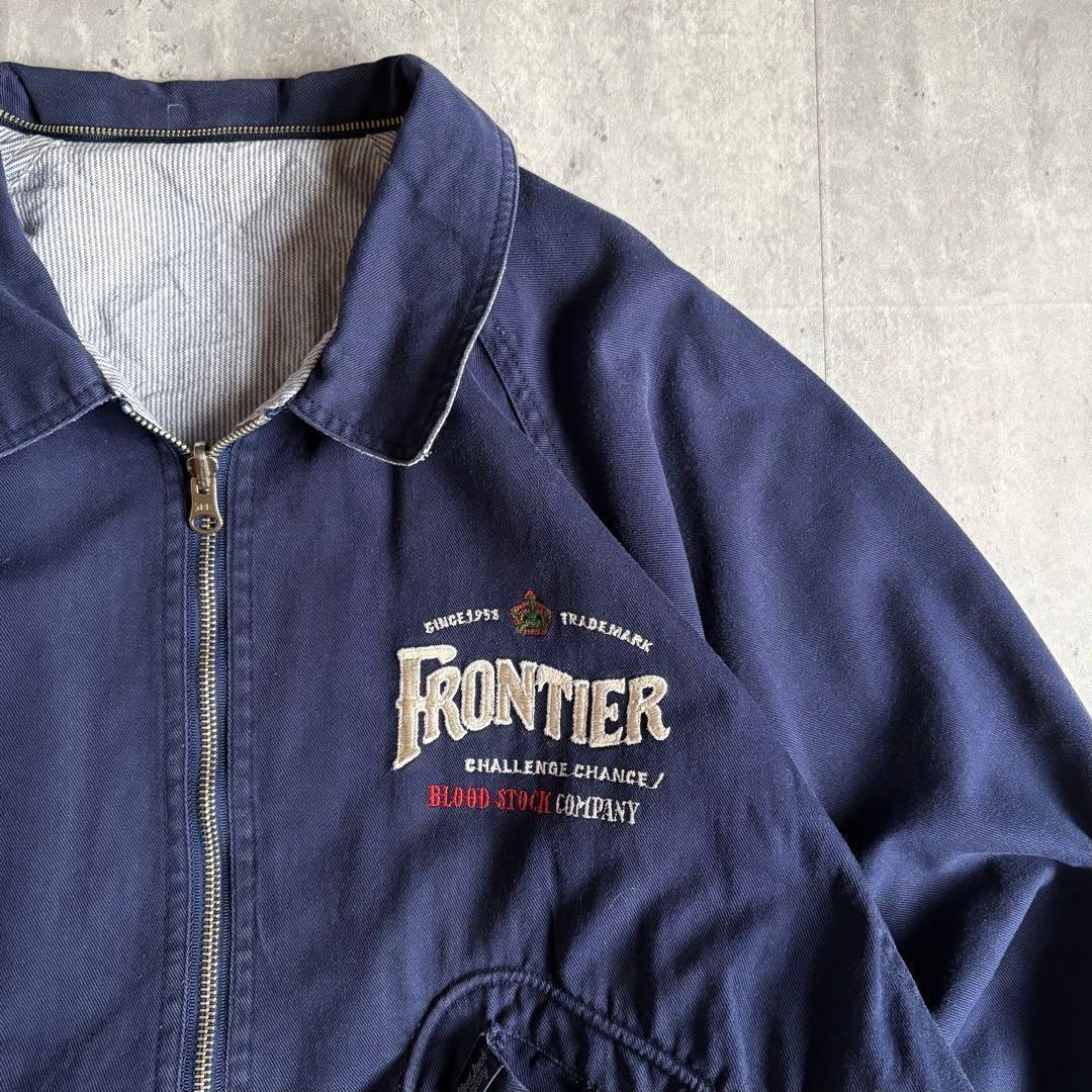 【80s vintage】リバーシブル　スイングトップ　ジップブルゾン　短丈