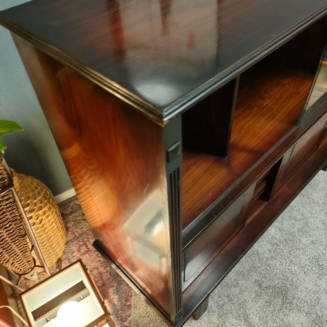 【ヴィンテージ】昭和レトロ和風ミッドセンチュリー キャビネット 飾り棚 食器棚