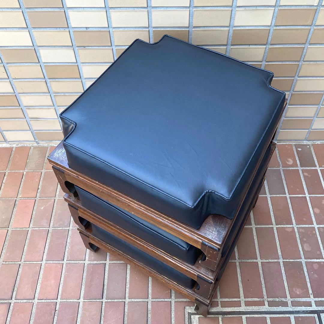 3段スタッキング オットマン/スツール椅子チェア★1960'ビンテージUSA