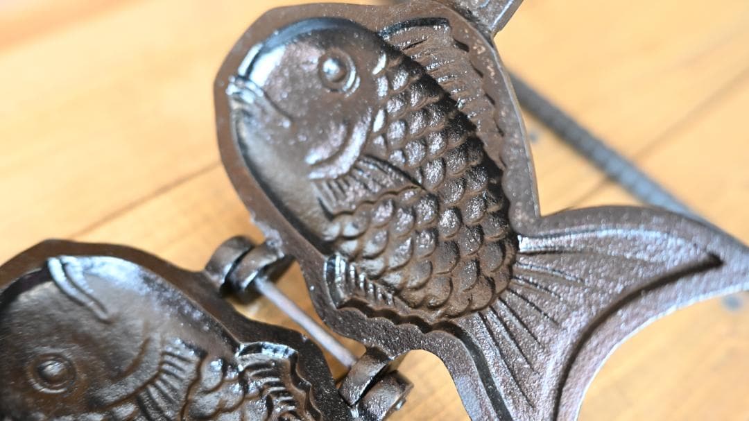 美品【OIGENオイゲン及源 盛栄堂】たい焼き器一丁焼き天然