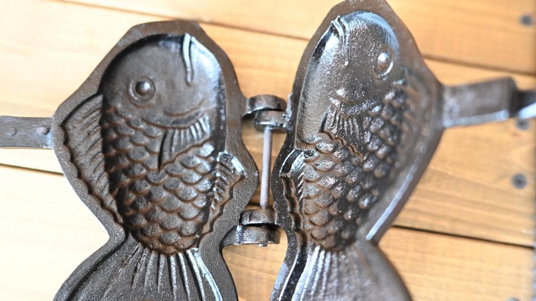 美品【OIGENオイゲン及源 盛栄堂】たい焼き器一丁焼き天然