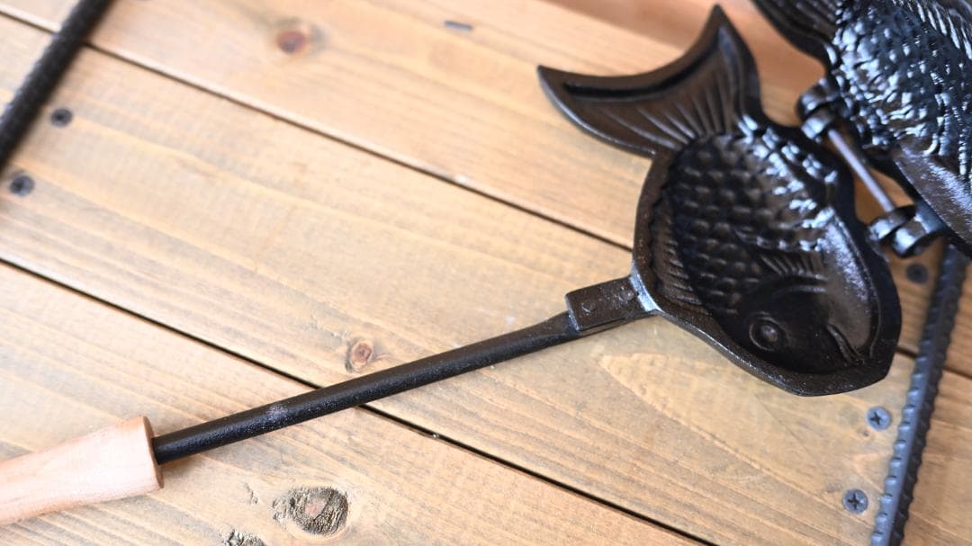 美品【OIGENオイゲン及源 盛栄堂】たい焼き器一丁焼き天然